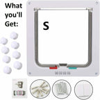 Four-Way Locking Pet Door – White – product view 1