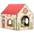 PawHut Cardboard Cat House & Scratching Board – product view 1
