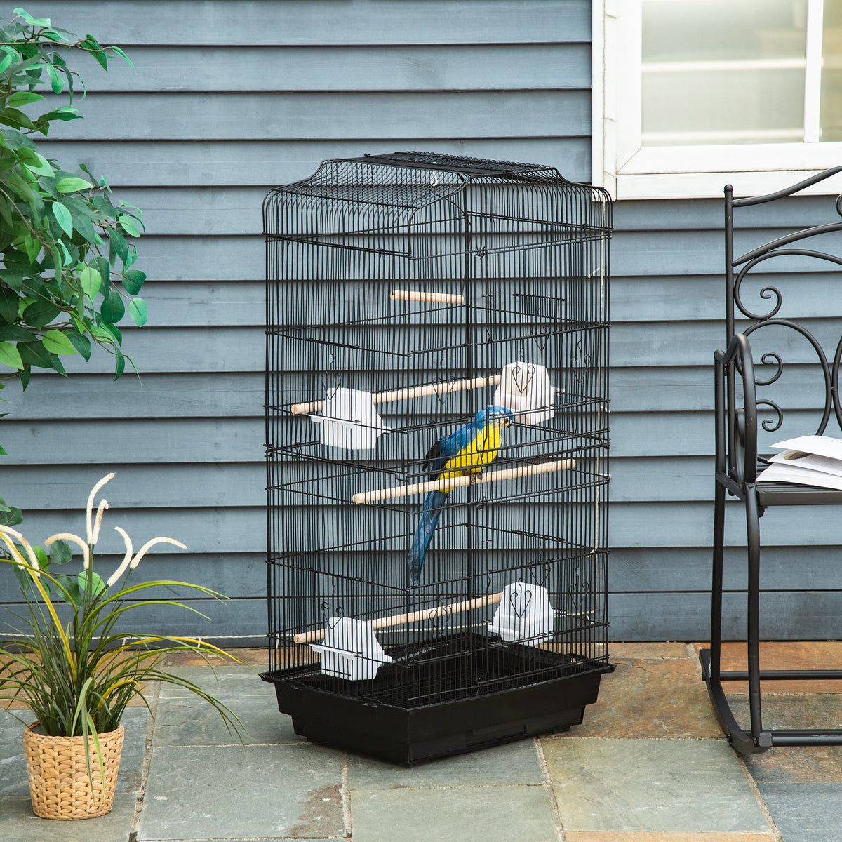Metal bird cage with stand – image 2