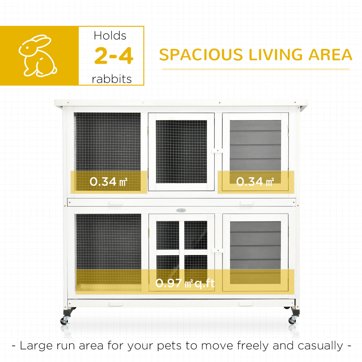 Two-tier wooden rabbit hutch – image 5