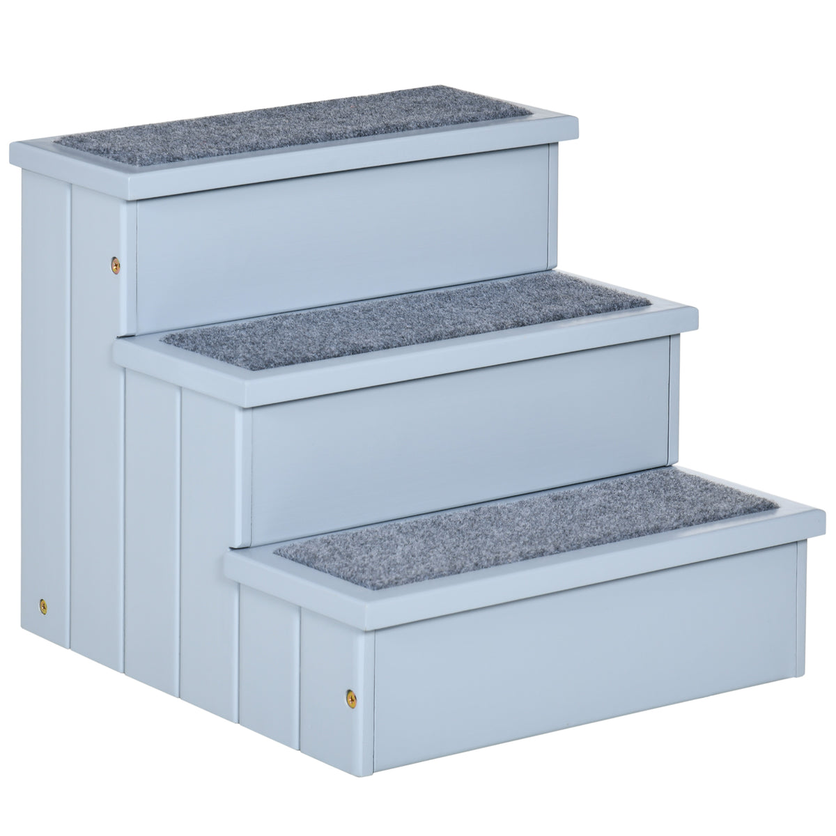 Grey three-step pet stairs – image 3