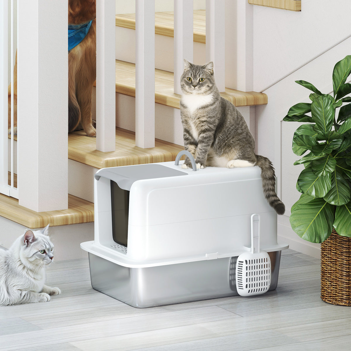 Stainless steel cat litter box – image 1