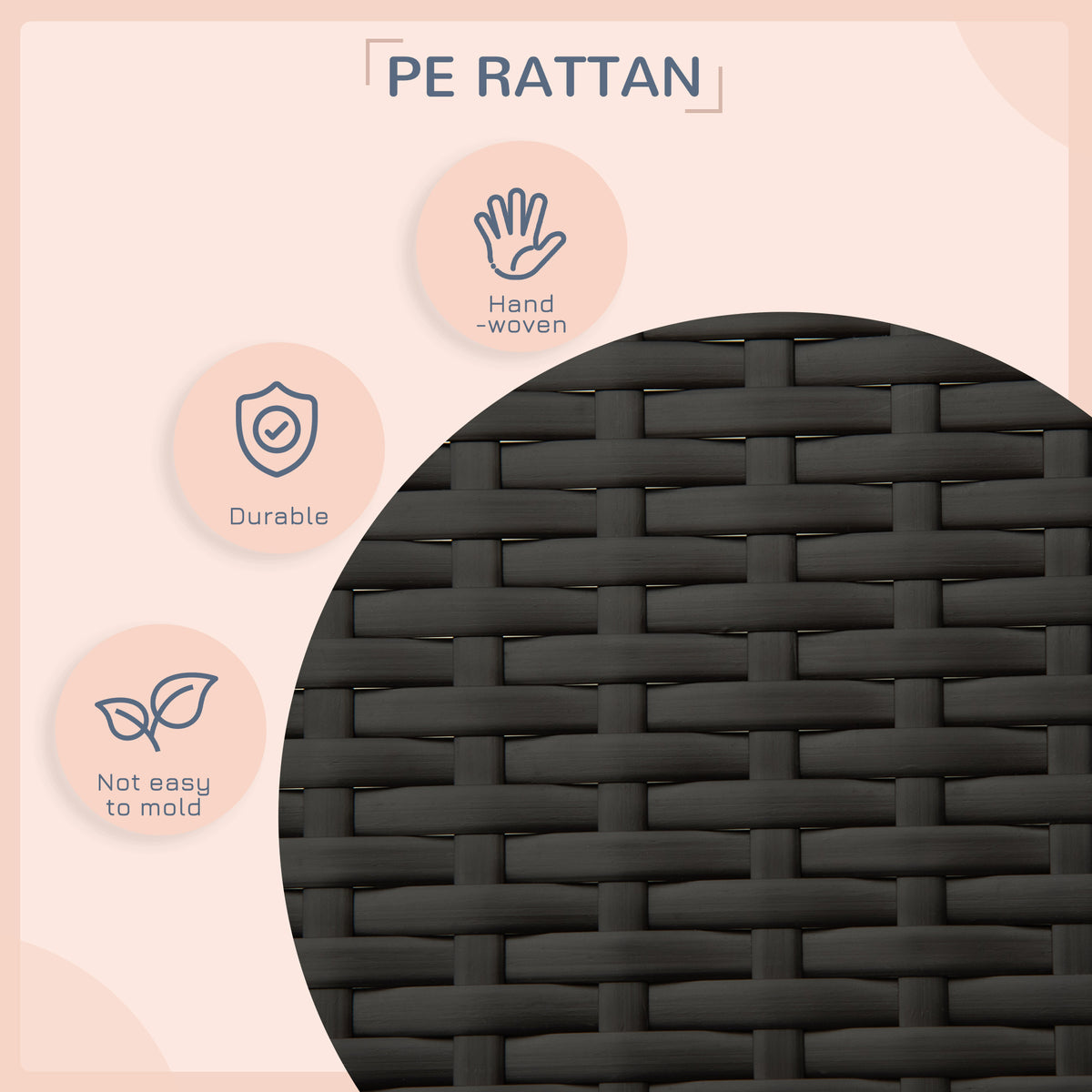 PawHut Rattan Dog Cabana with Cushion – Cream – product view 5