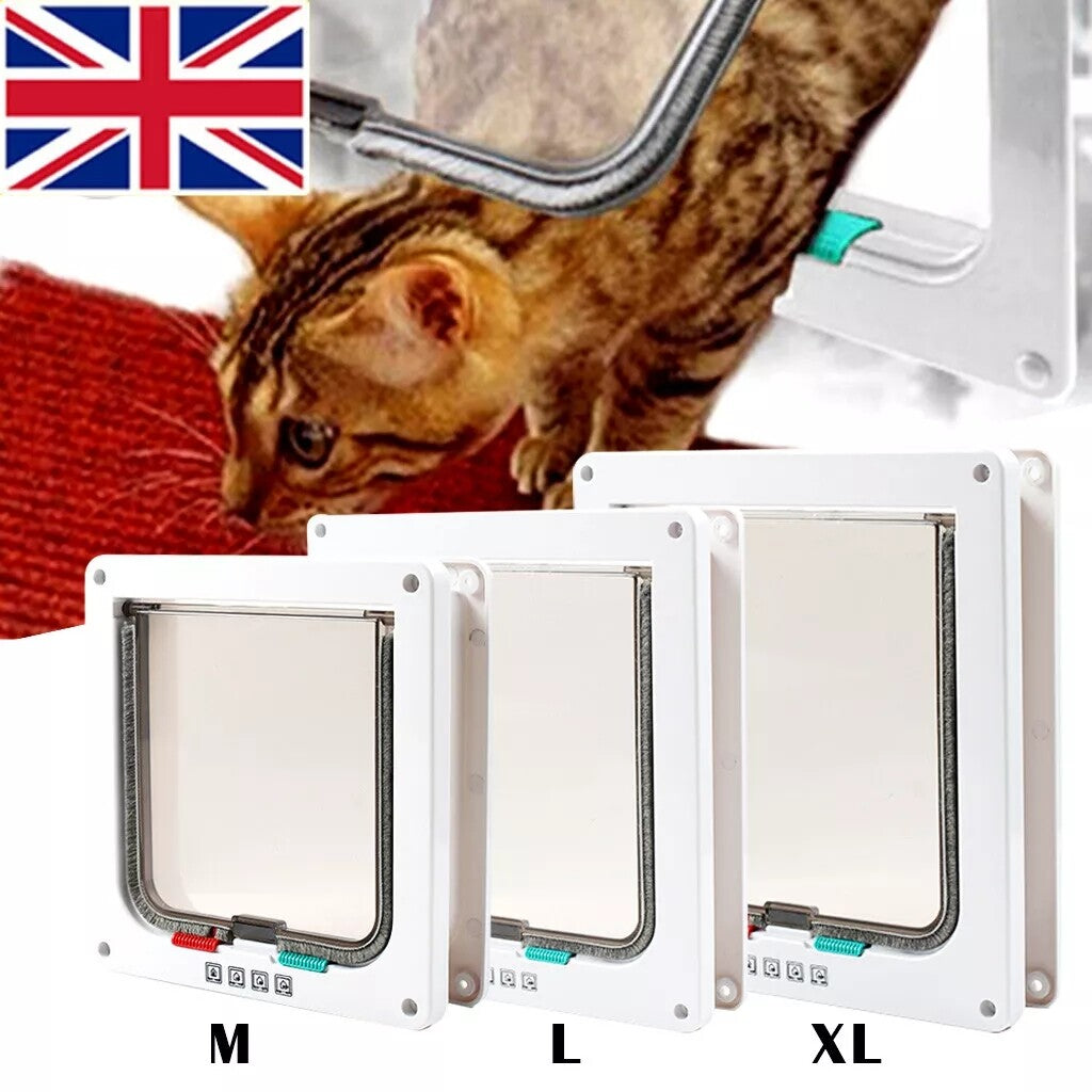Four-Way Locking Pet Door – White – product view 5