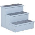 PawHut Wooden Pet Steps with Storage – Grey – product view 1