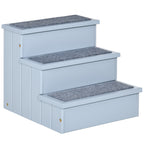 PawHut Wooden Pet Steps with Storage – Grey – product view 1