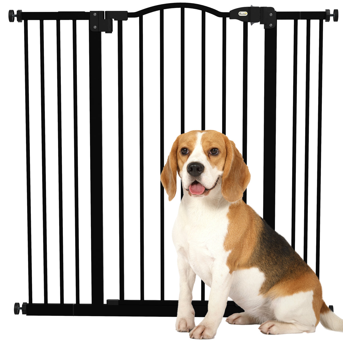 Black pressure-fit dog gate – image 1