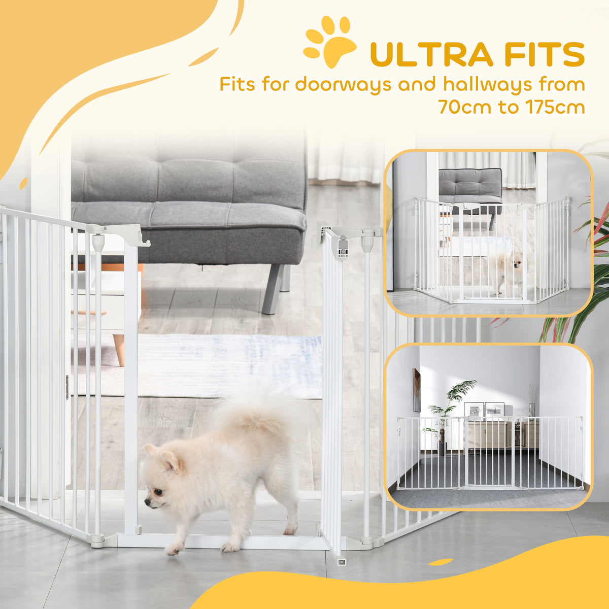 Three-panel pet safety gate – image 1