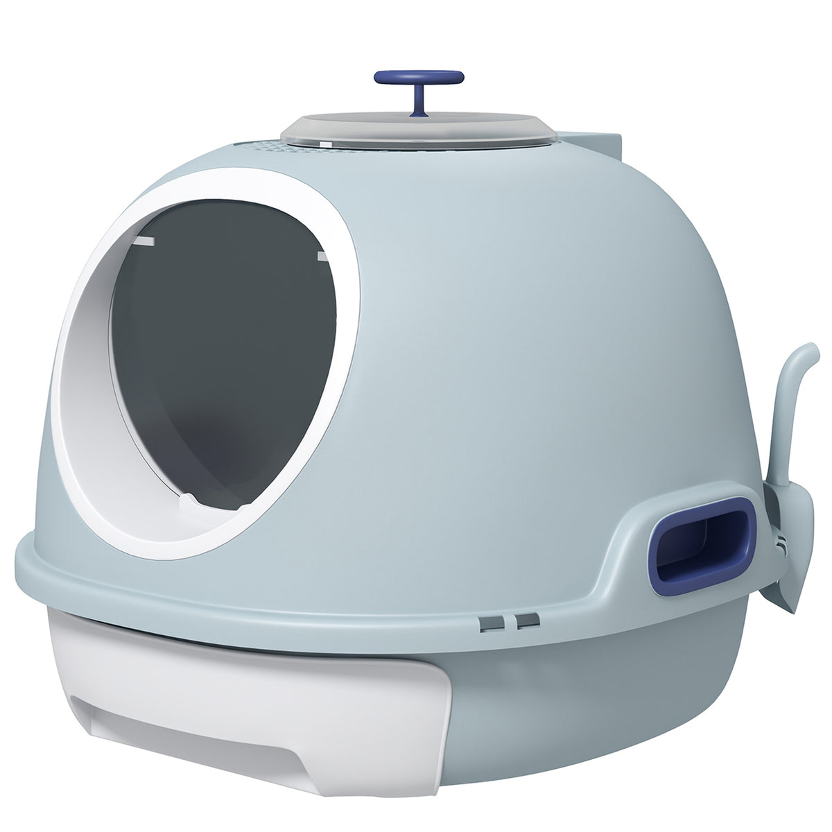 PawHut enclosed cat litter box – image 4
