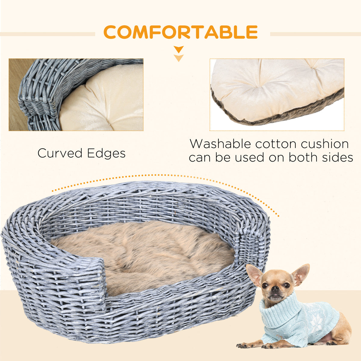 Wicker dog and cat basket – image 3
