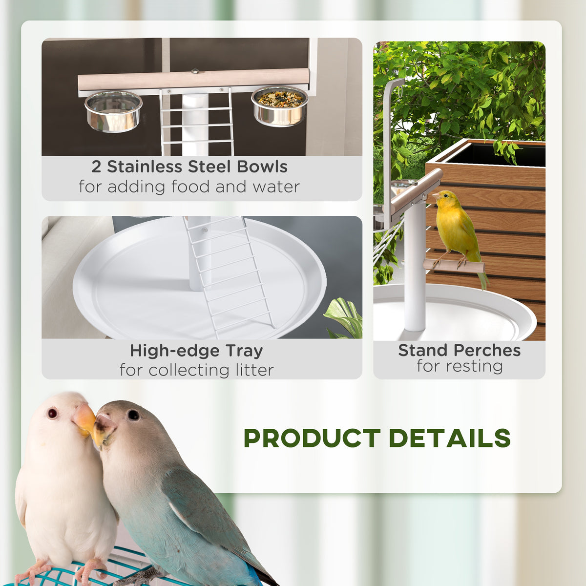 Wheeled bird perch stand – image 3
