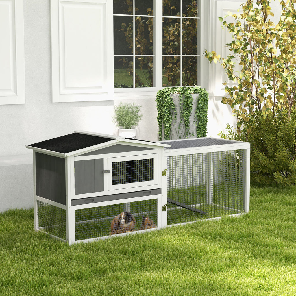 Wooden rabbit hutch with run – image 2