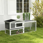 Wooden rabbit hutch with run – image 2