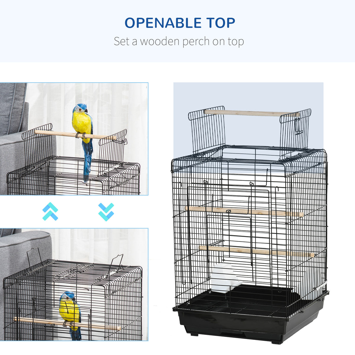 Steel bird cage with stand – image 1