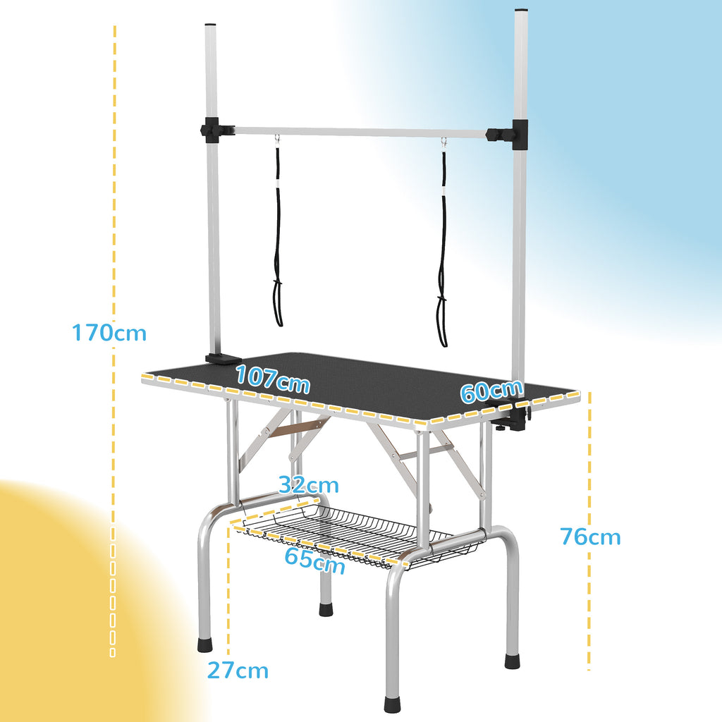 PawHut Folding Dog Grooming Table – 107cm – product view 3