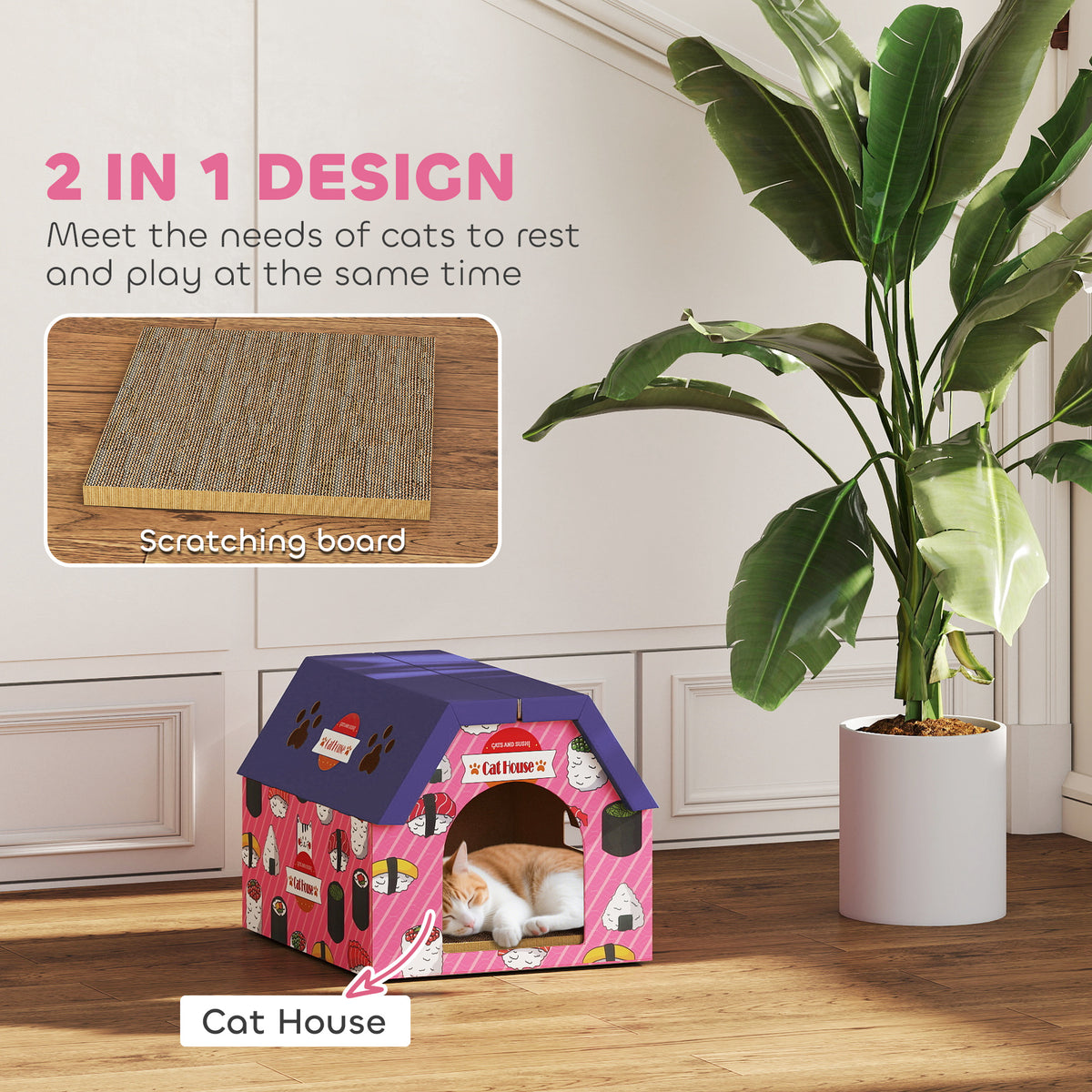 PawHut sushi-style cat house – image 5
