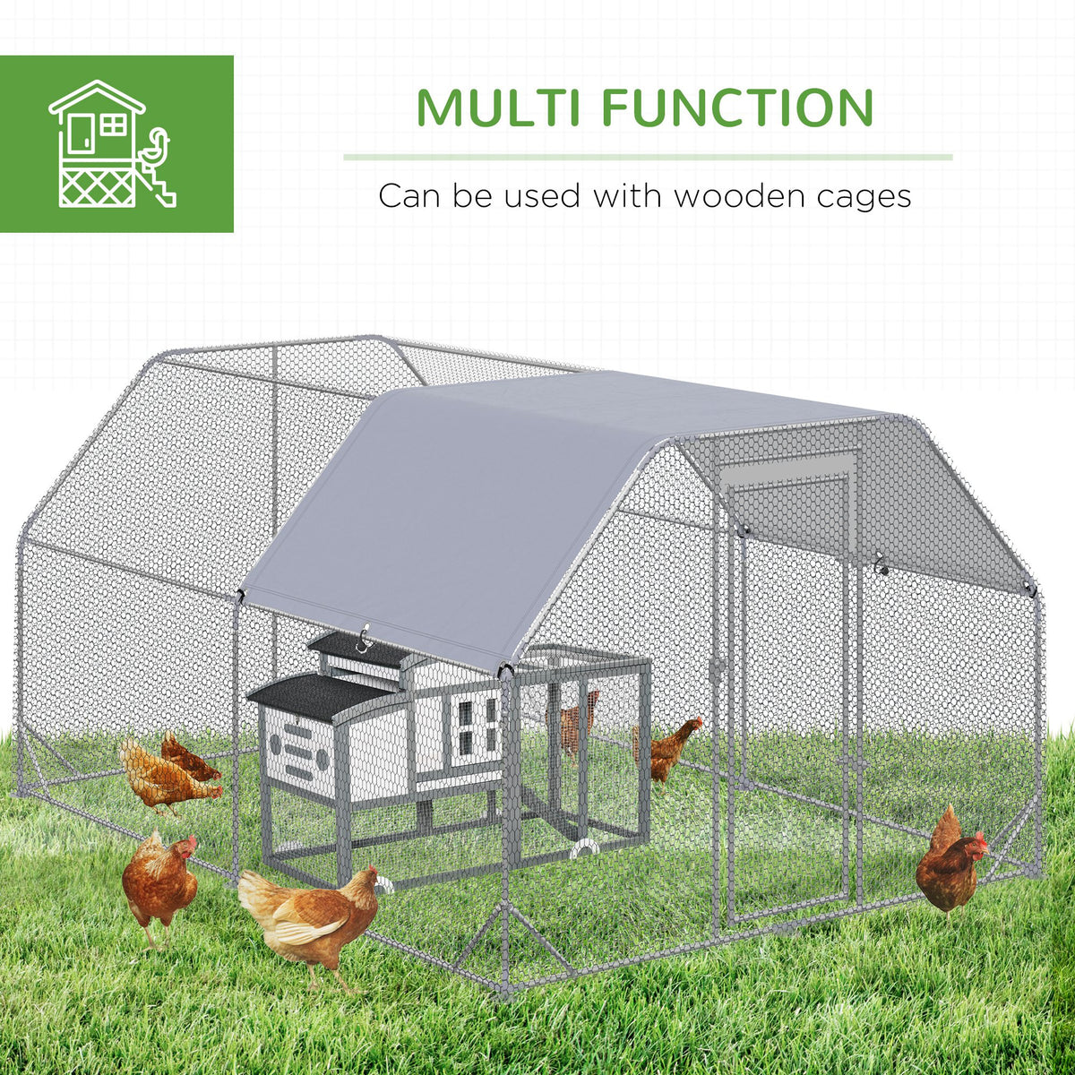Walk-in chicken run with roof – image 4