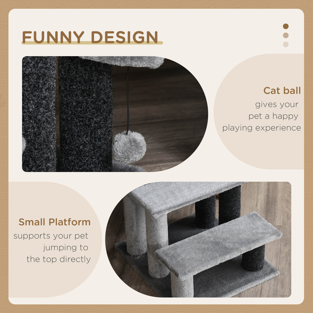 PawHut Three-Step Cat Ladder with Scratch Posts – product view 5