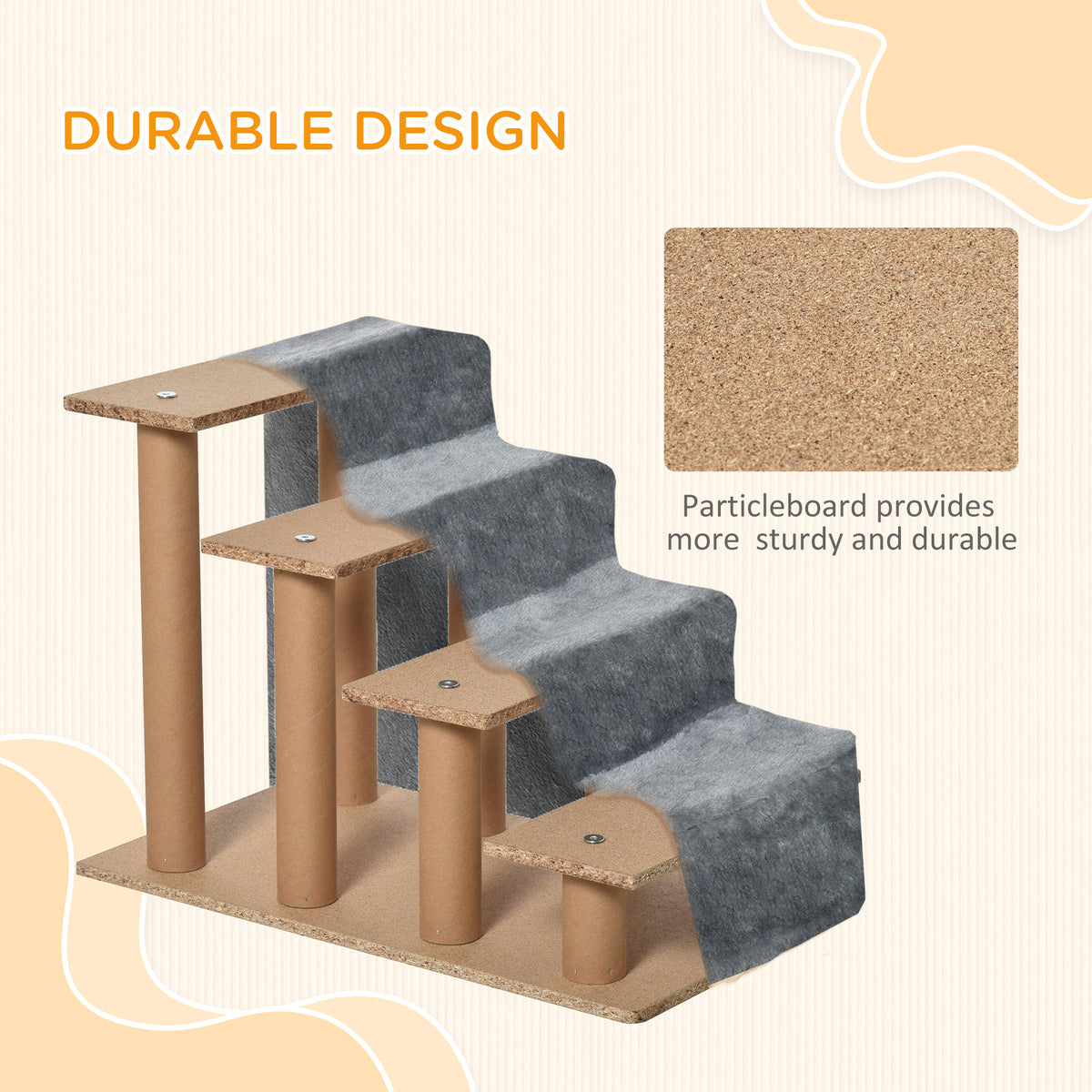 PawHut four-step pet stairs – image 4