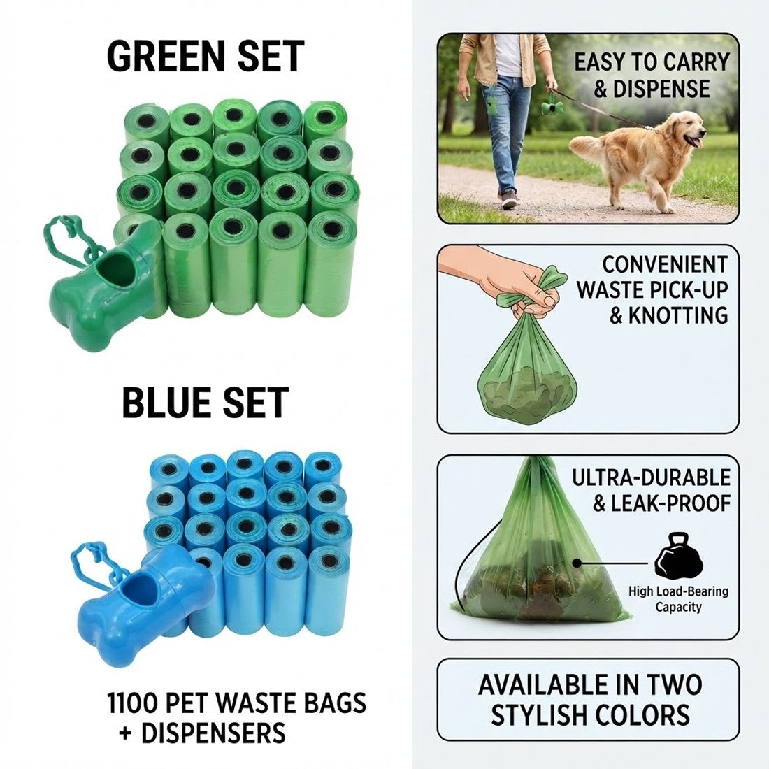 Pet waste bags with dispenser – image 3