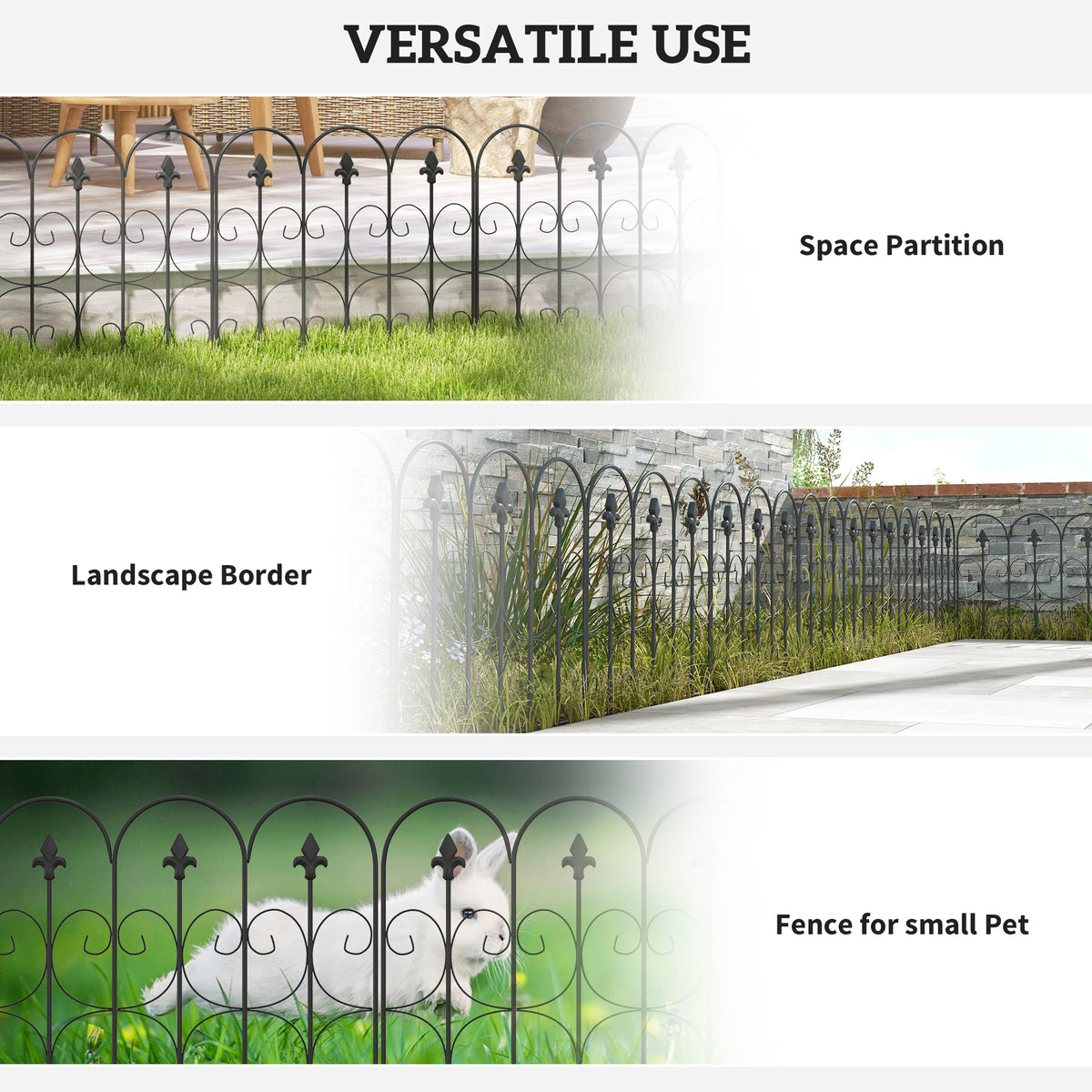Black metal garden fence – image 3
