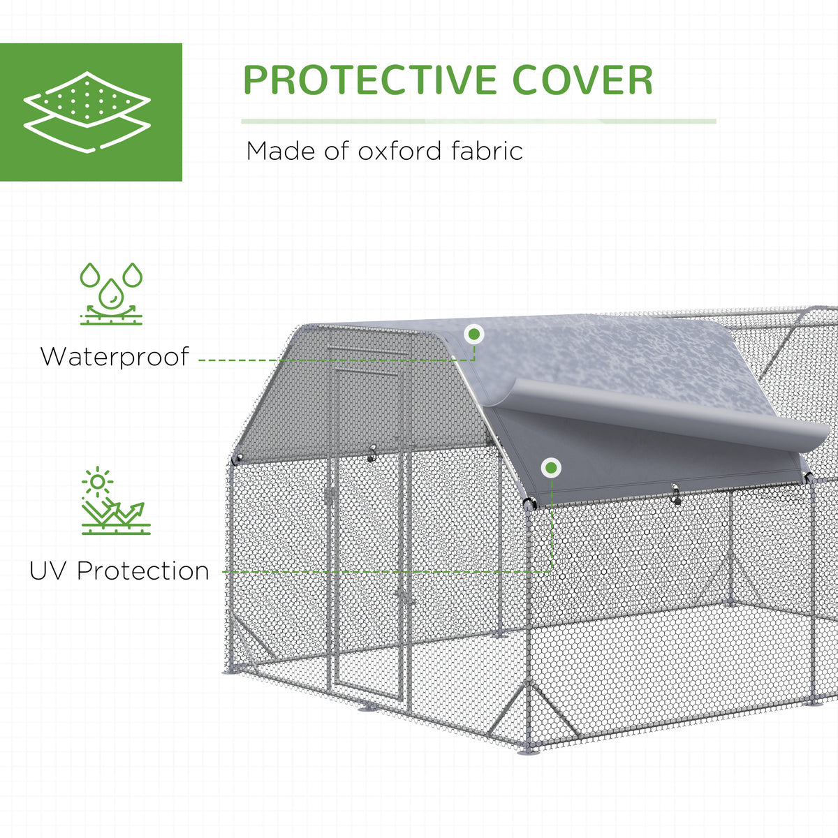 Walk-in chicken run with roof – image 3