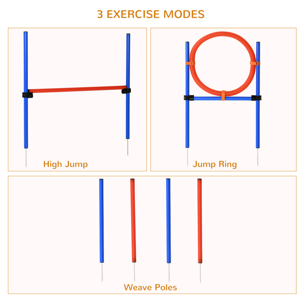 PawHut Dog Agility Set – Jump, Hoop & Poles – product view 4