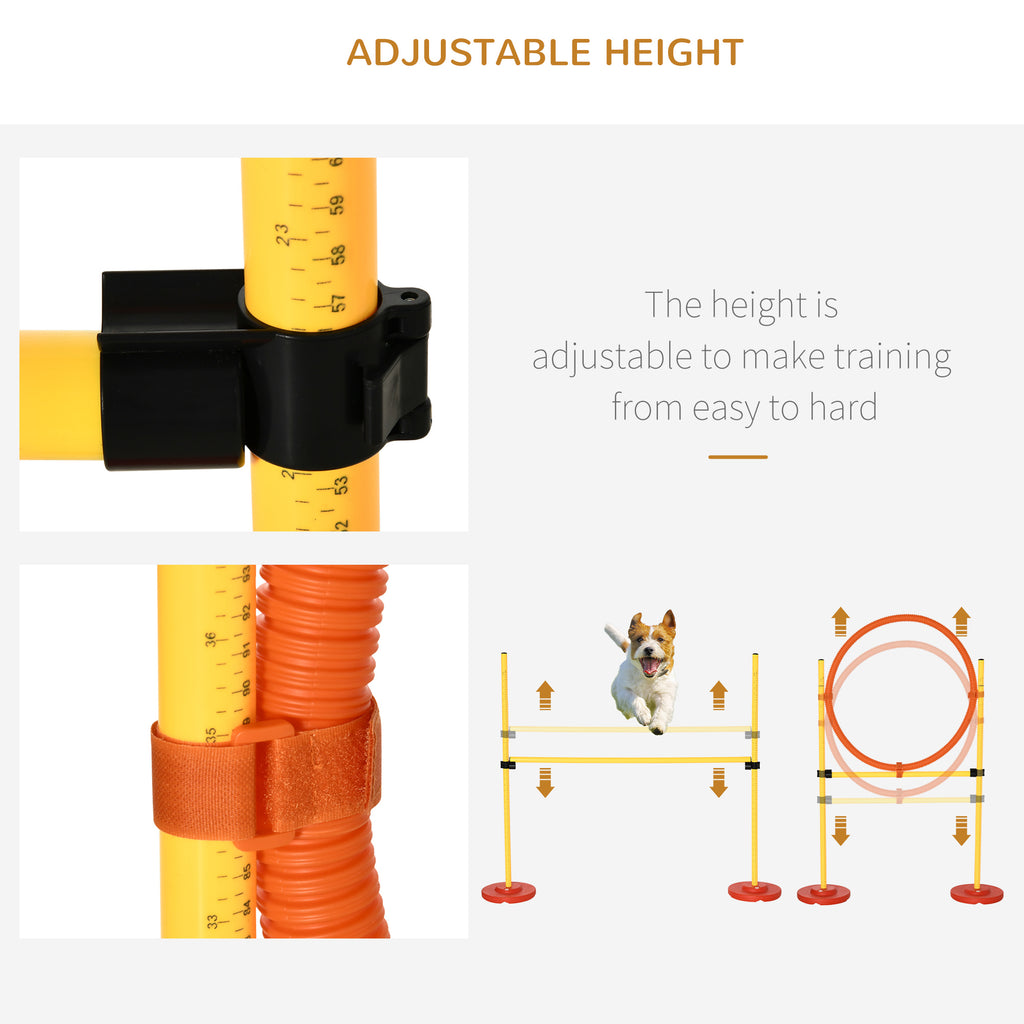 PawHut Dog Agility Jump & Hoop Set – Yellow – product view 5
