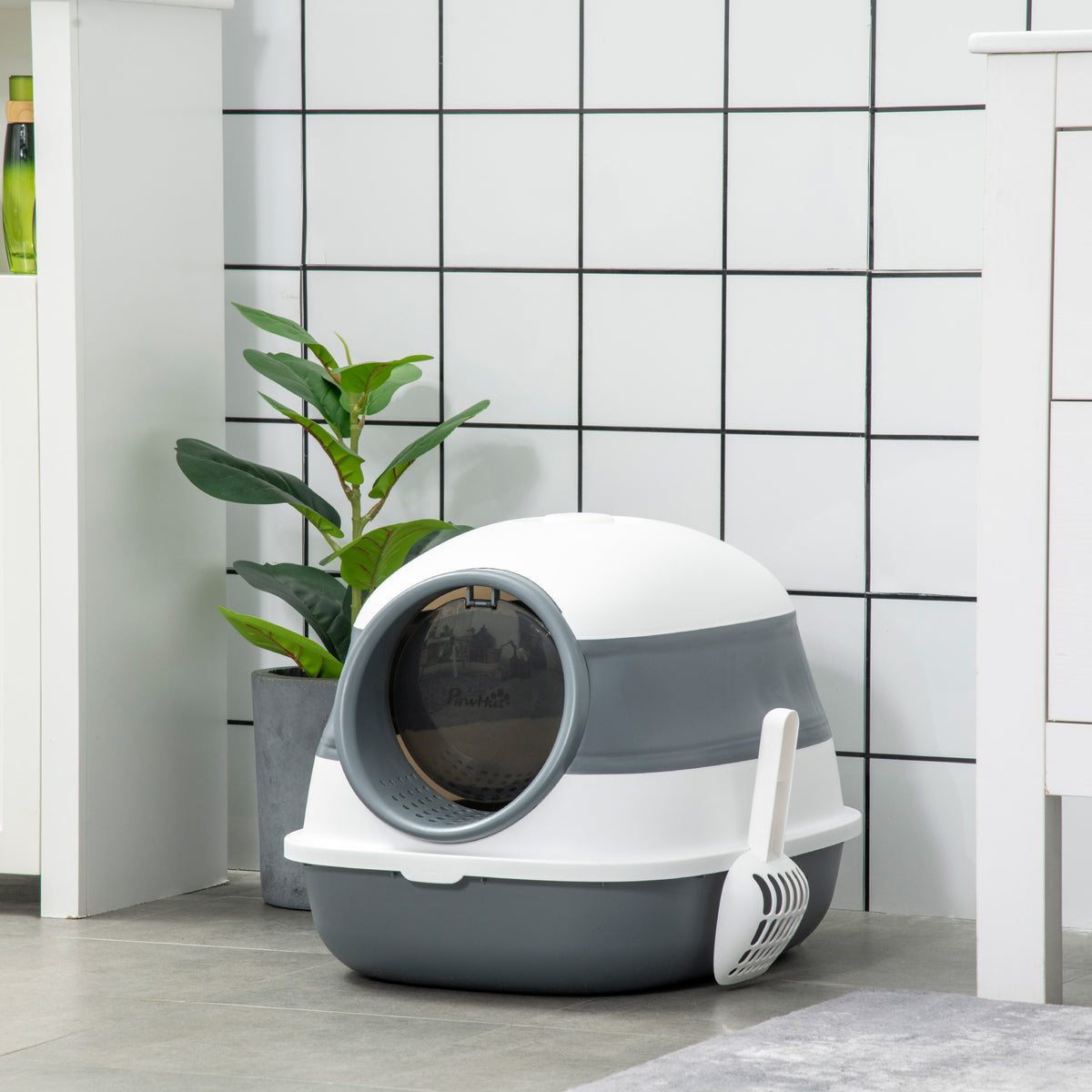 White folding cat litter tray – image 4