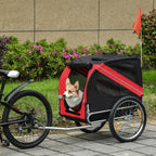 PawHut Dog Bicycle Trailer – Red & Black – product view 2