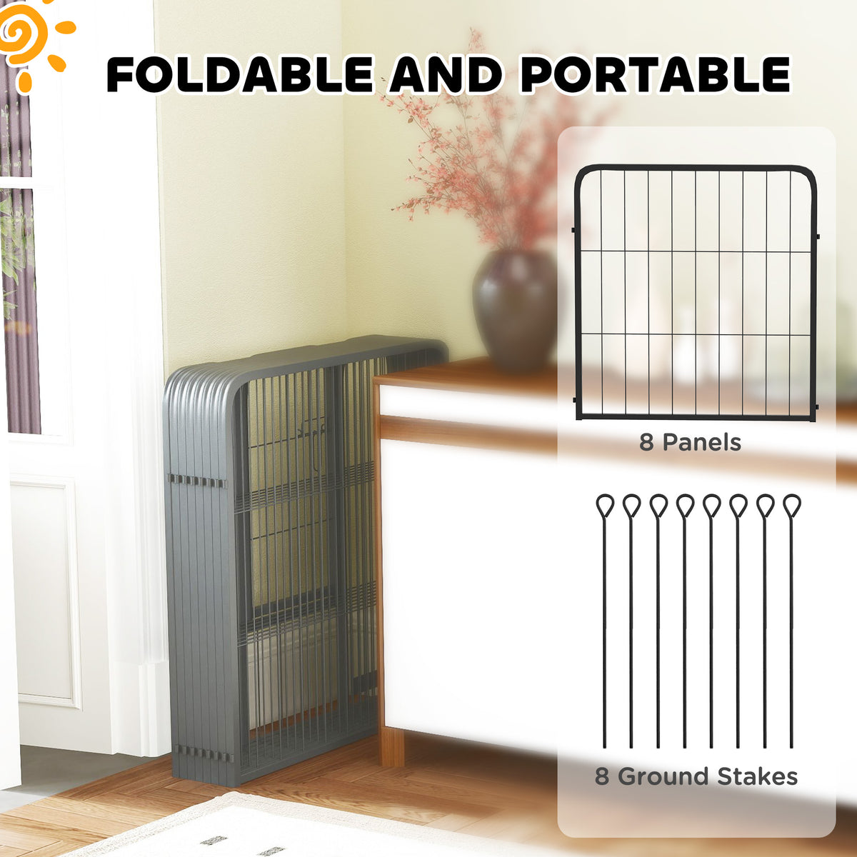 Eight-panel dog playpen – image 4