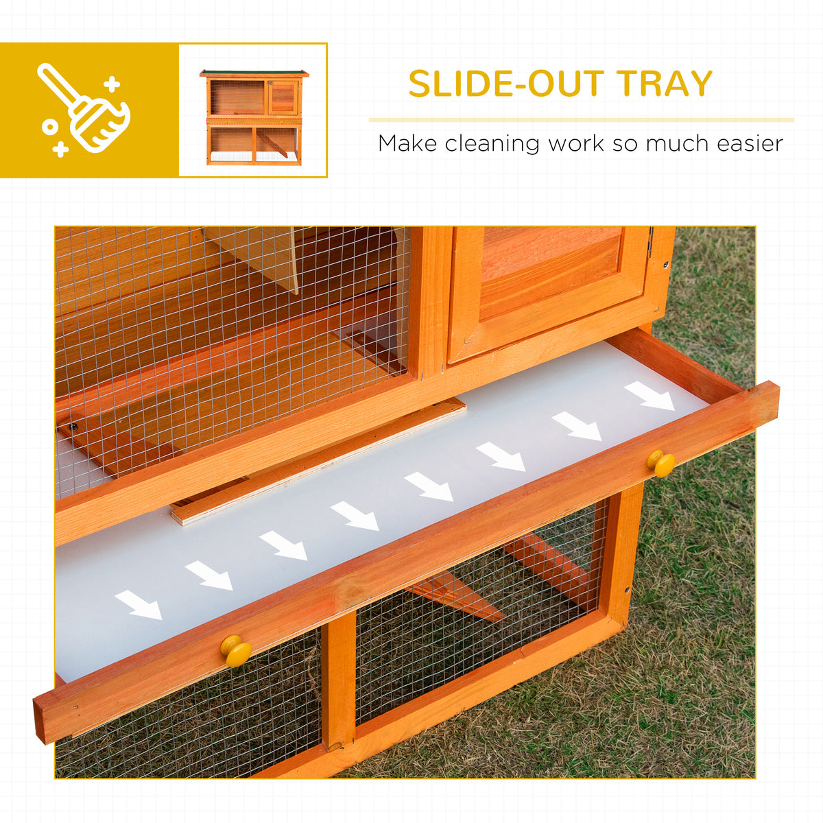 Two-tier wooden rabbit hutch – image 4