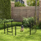 PawHut Eight-Panel Metal Dog Playpen – Grey – product view 2