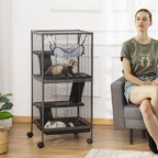 PawHut Four-Level Small Animal Cage with Hammock – product view 2