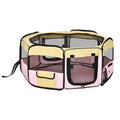PawHut Folding Fabric Pet Playpen – Pink, 90cm – product view 1