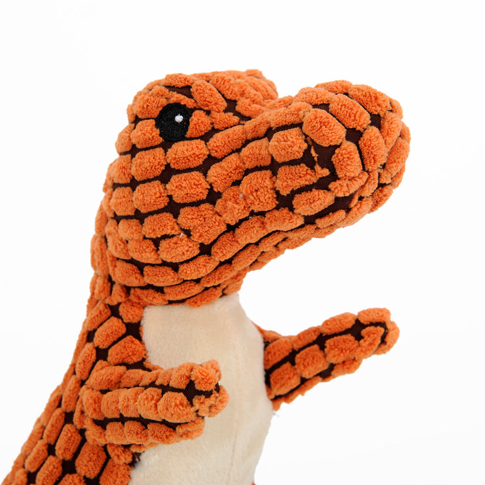 Plush squeaky dinosaur dog toy – image 2