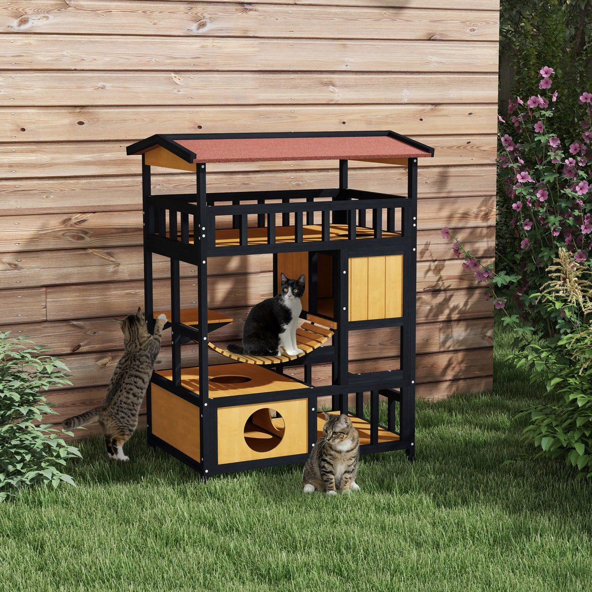 Four-tier outdoor cat house – image 3