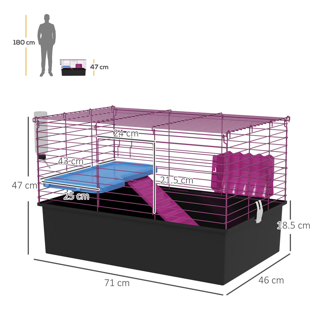 PawHut Small Animal Cage with Ramp – 71cm – product view 3