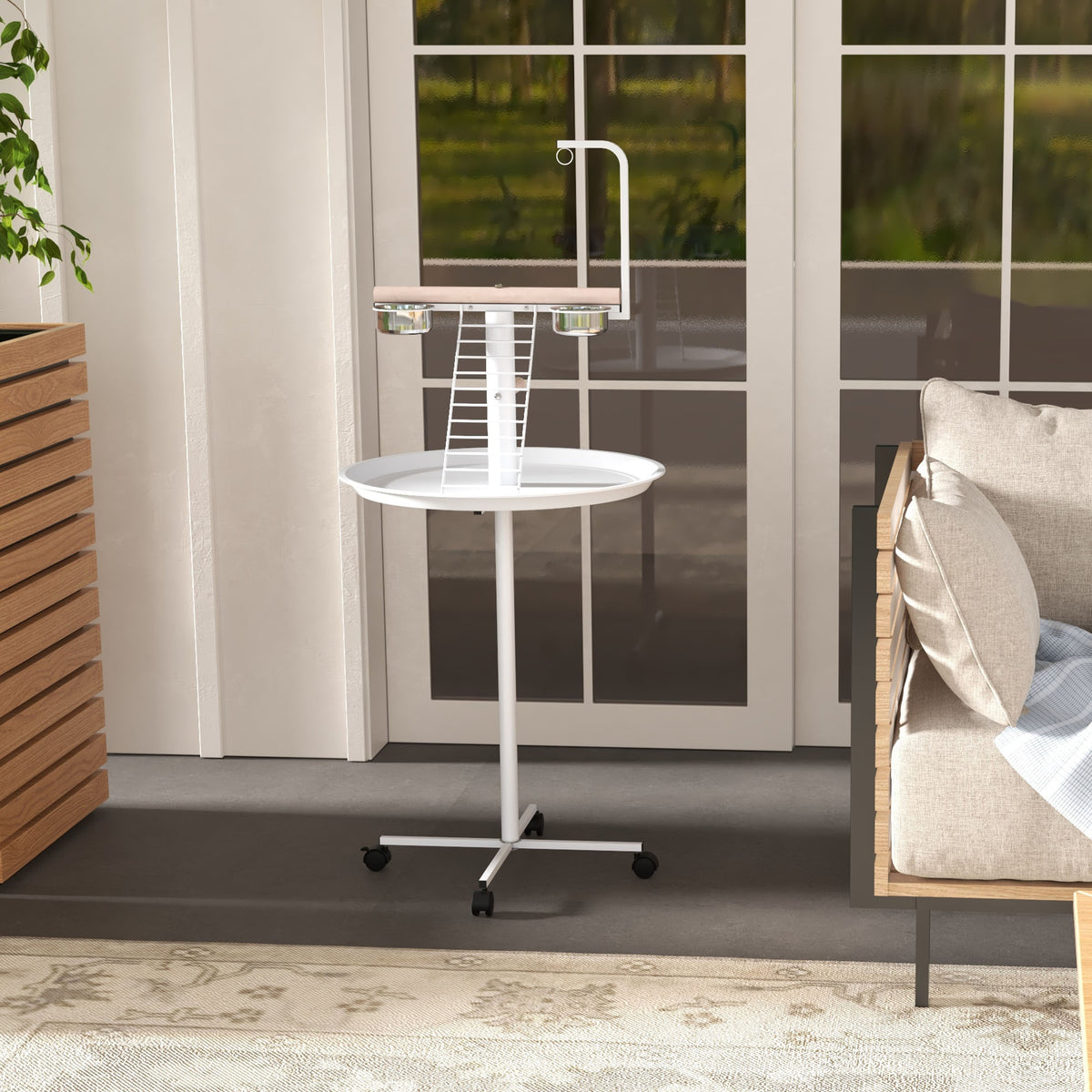 Wheeled bird perch stand – image 1
