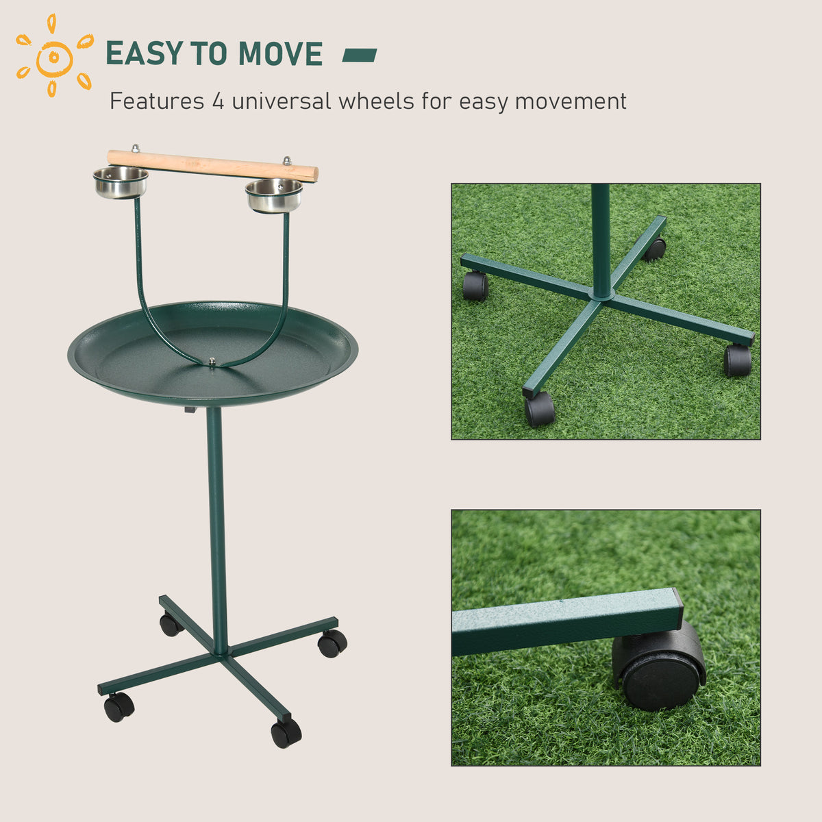 Wheeled bird perch stand – image 2