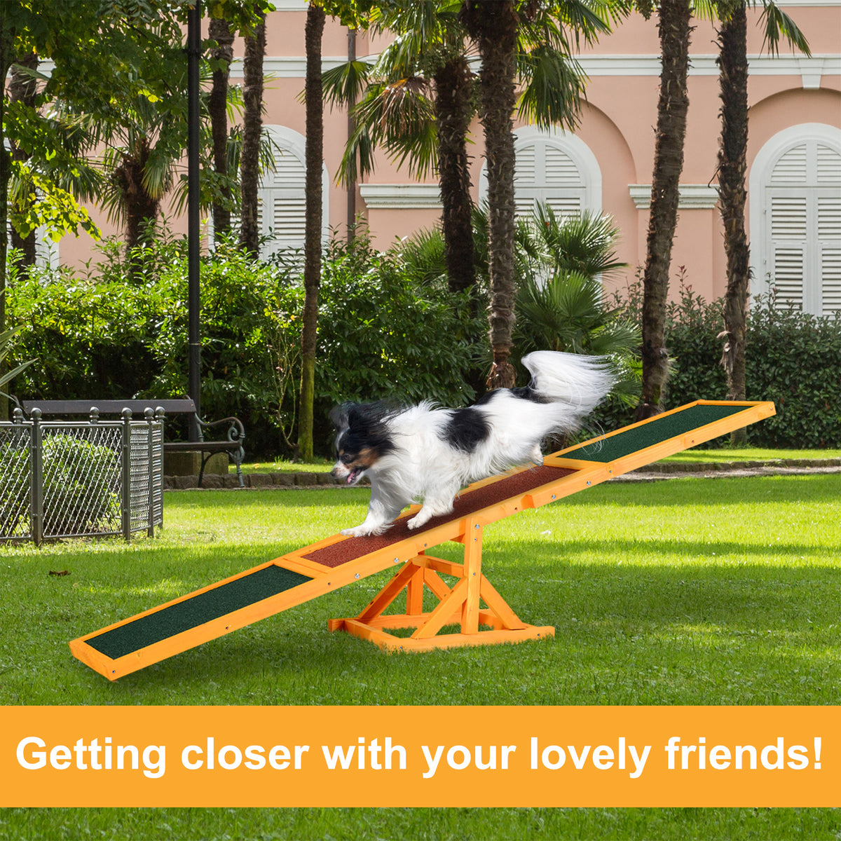 PawHut Wooden Dog Agility Seesaw – 180cm – product view 4