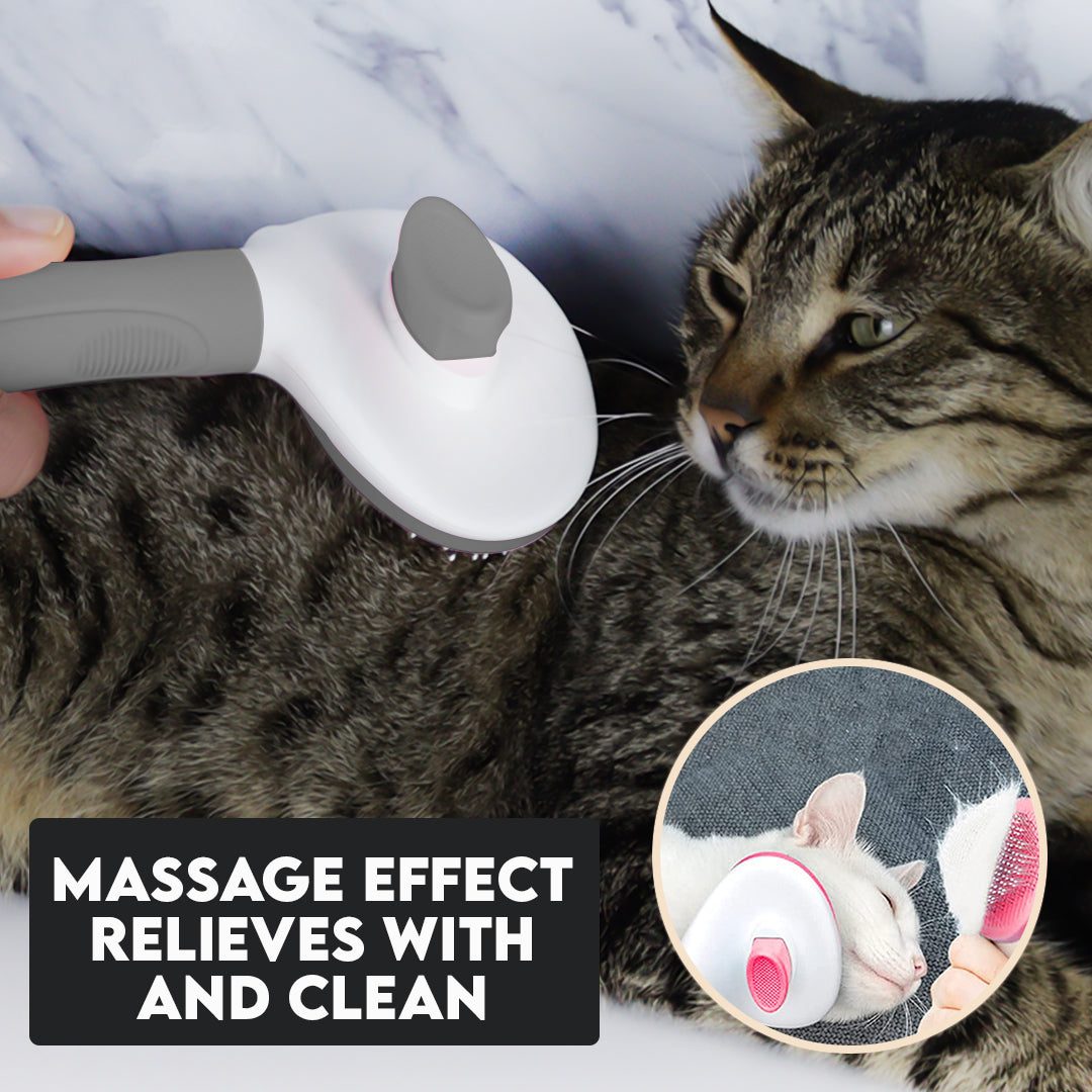 Self-cleaning pet grooming brush – image 3