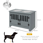 PawHut Twin Dog Bowl Storage Feeder – Grey – product view 3