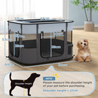 PawHut Folding Mesh Pet Playpen – Grey – product view 3