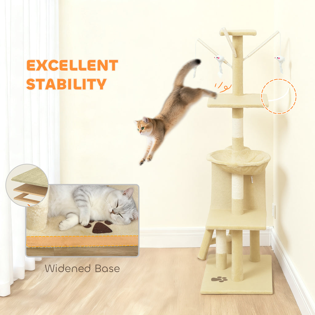 Beige multi-level cat tree – image 3