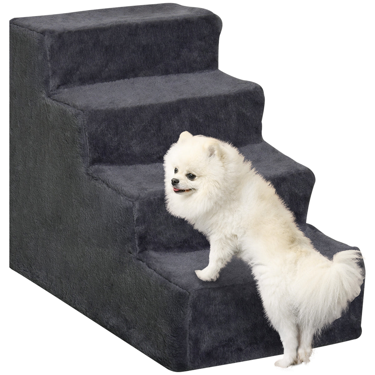 Four-step pet stairs dark grey – image 2