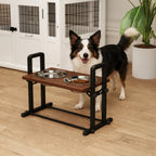 PawHut Adjustable Raised Dog Bowls – Four Heights – product view 2