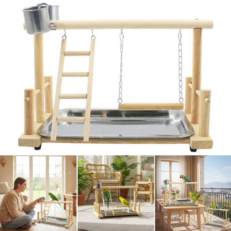 Wooden bird playstand – image 4