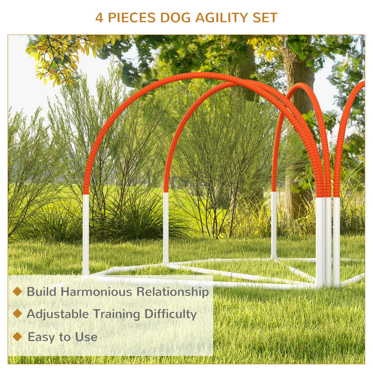 Orange dog agility weave poles – image 4