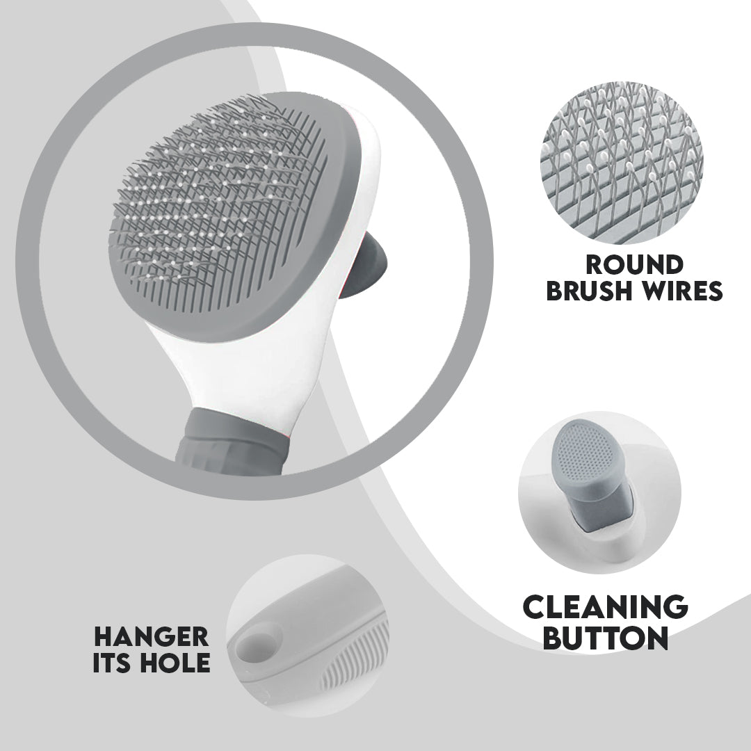 Self-cleaning pet grooming brush – image 2